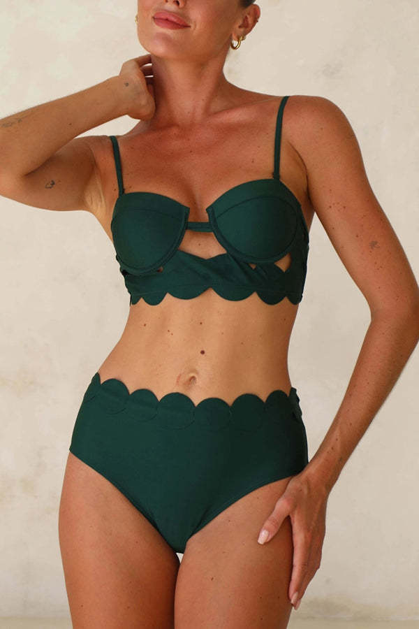 Sexy Sling Cutout High-waisted Stretch Bikini Swimsuit-consonak
