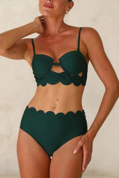 Sexy Sling Cutout High-waisted Stretch Bikini Swimsuit-consonak