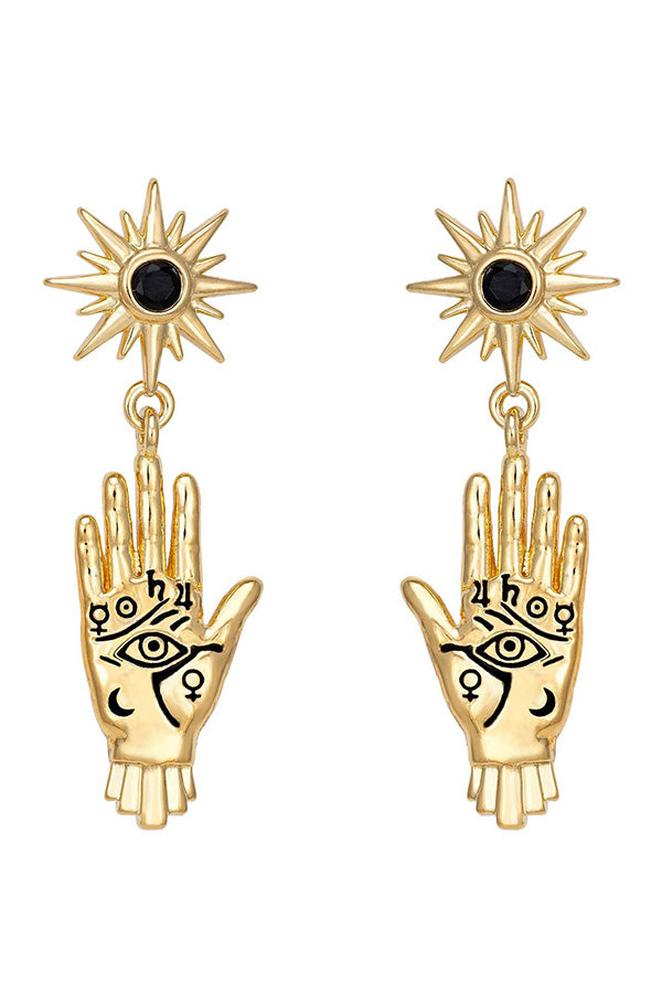 Personalized Palm Totem Necklace and Earrings-consonak