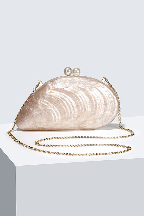 Elegant Shaped Shell Acrylic Evening Clutch-consonak
