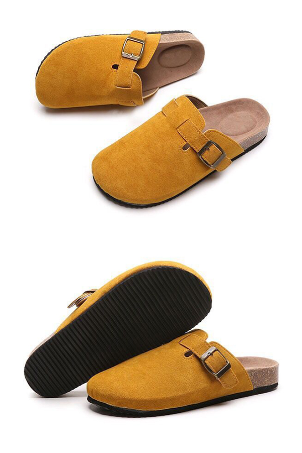 Flat Half Slippers Casual Outer Wear Round Toe Half Slippers-consonak