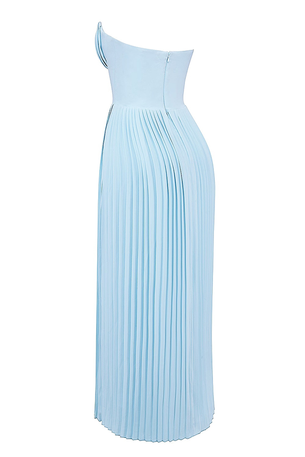 Romantic and Elegant Pleated Strapless Maxi Dress-consonak