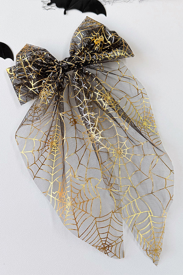 Large Halloween Mesh Bow Hair Clip-Consonak