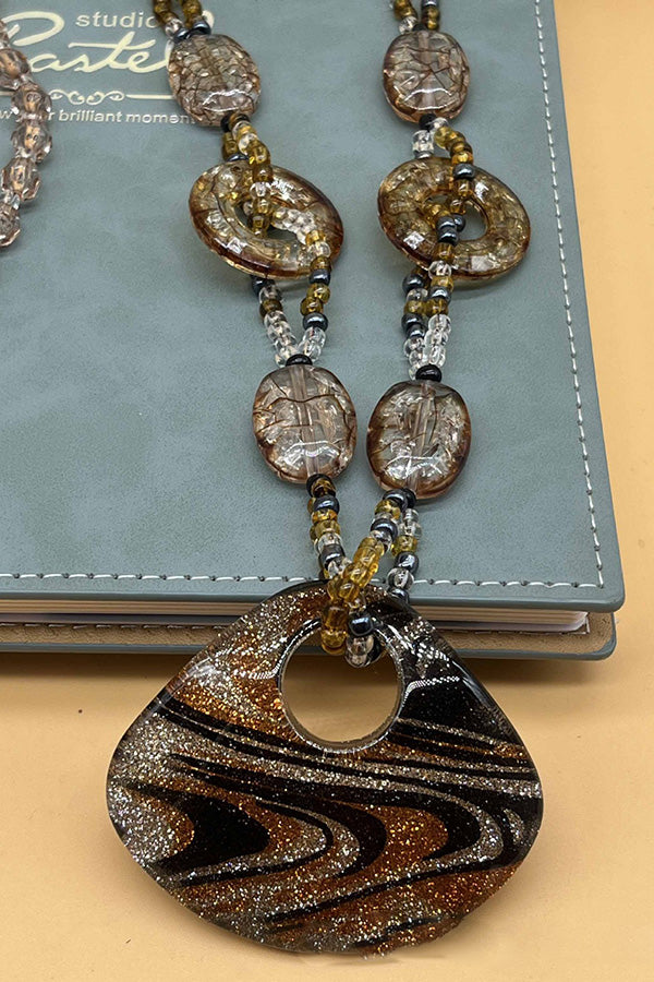 Leopard Print Long Geometric Accessories Necklace | Consonak