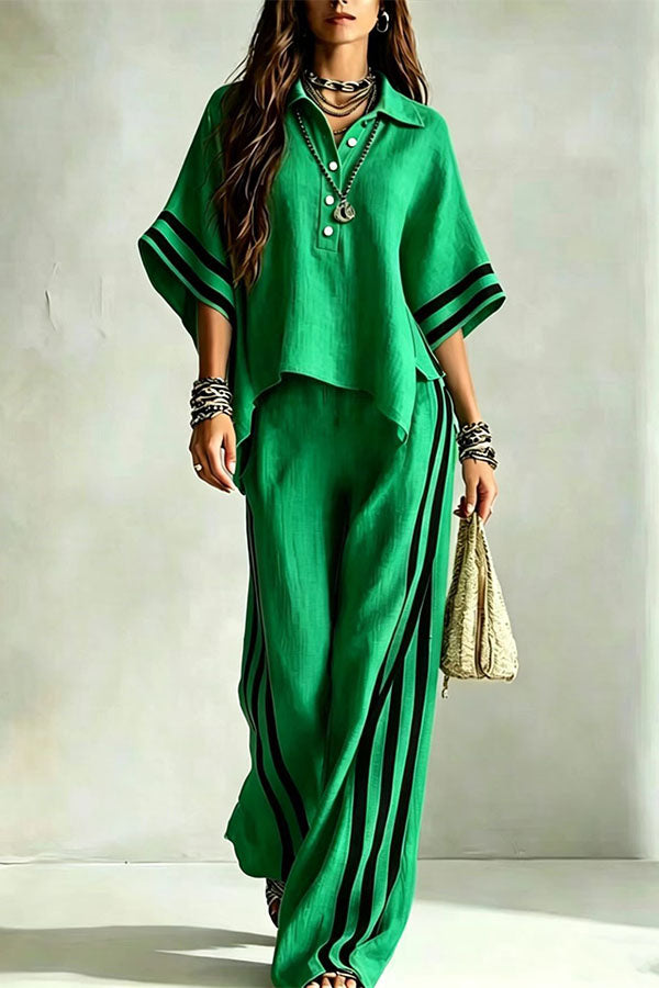 Striped Side-Panel Two-Piece Sets-Consonak