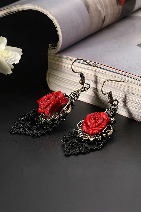 Dark-style Rose Earrings-Consonak