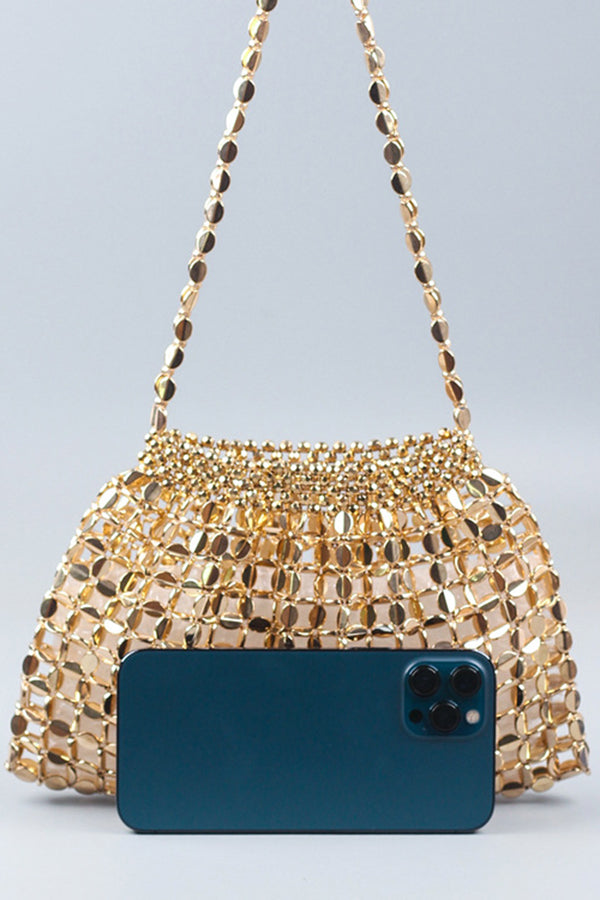 Fashion Handmade Flat Beaded Beaded Woven Handbag Bag-consonak