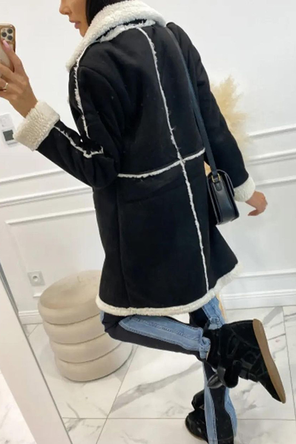 Fashionable Lamb Wool Patchwork Casual Jacket-consonak