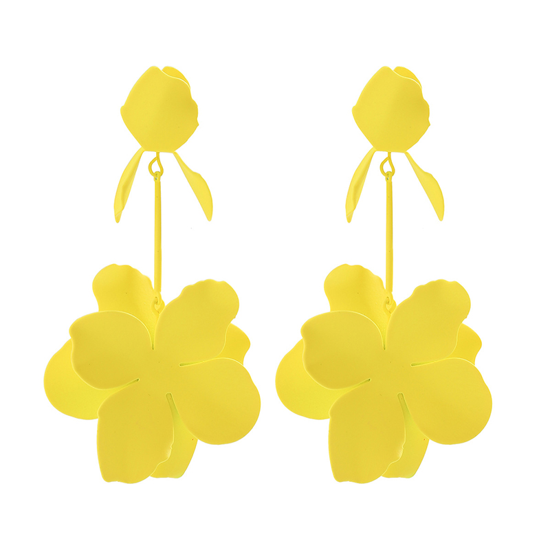 Dopamine Flower Retro Fashion Metal Stud Earrings-consonak