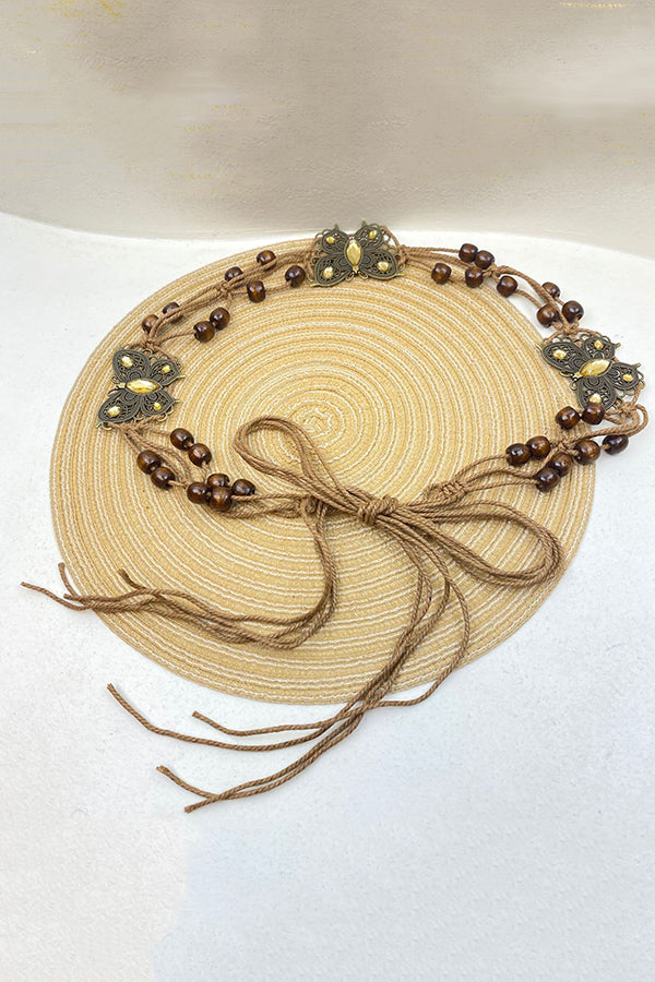 Bohemian Metallic Butterfly Handwoven Belt-consonak