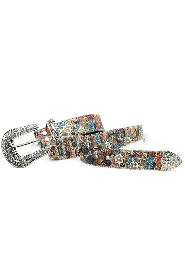 Fashionable Printed Rhinestone Letter-decorated Simple Belt-consonak