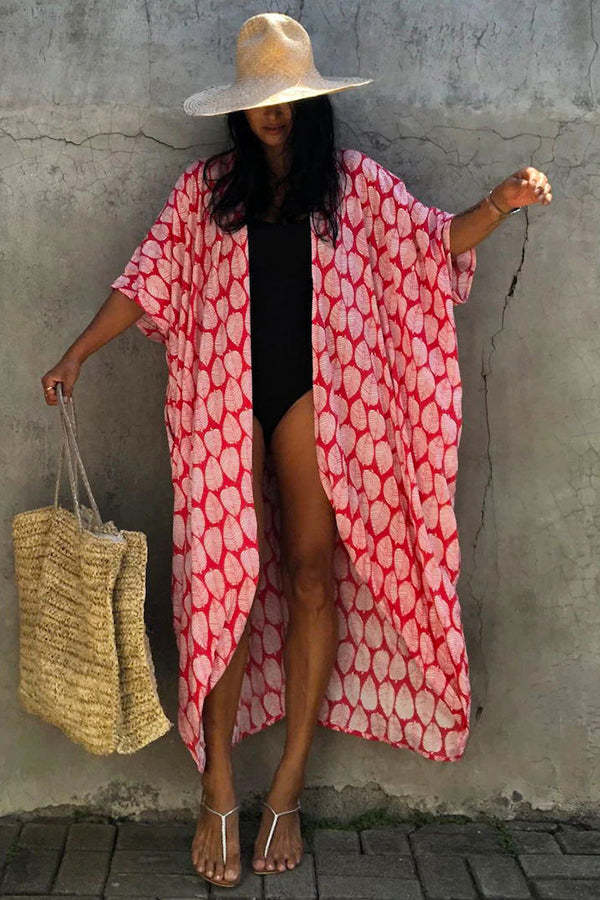 Hidden Island Boho Printed Kimono Beach Cover-up-consonak