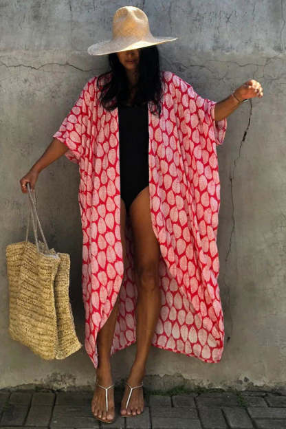 Hidden Island Boho Printed Kimono Beach Cover-up-consonak
