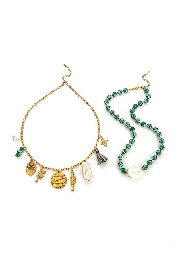 Bohemian Multi-pendant Beaded Necklace-Consonak
