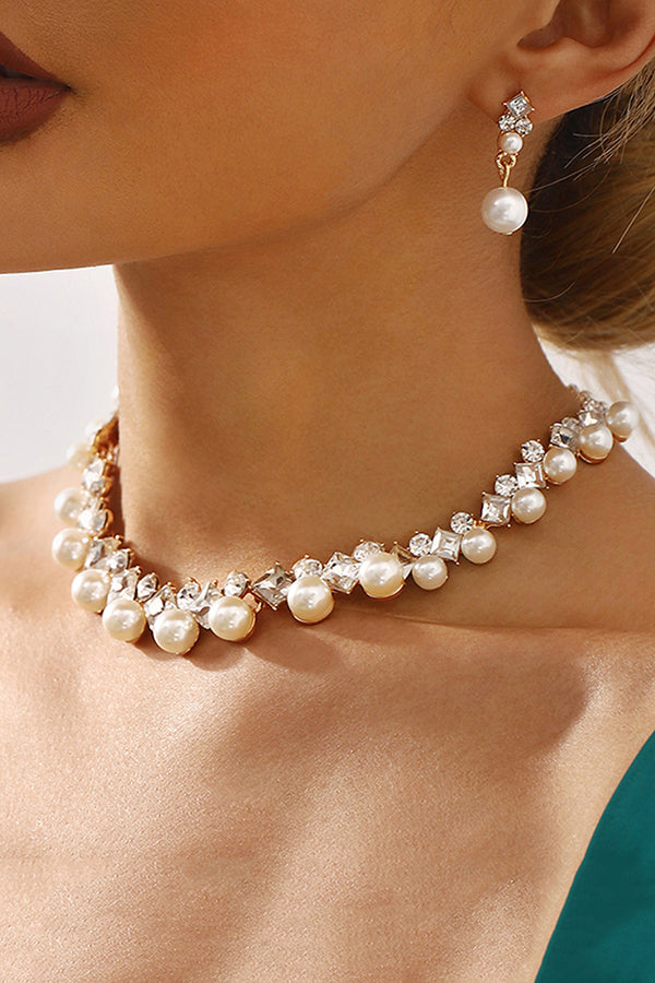 Elegant Baroque Pearl Necklace and Earring Set | Consonak
