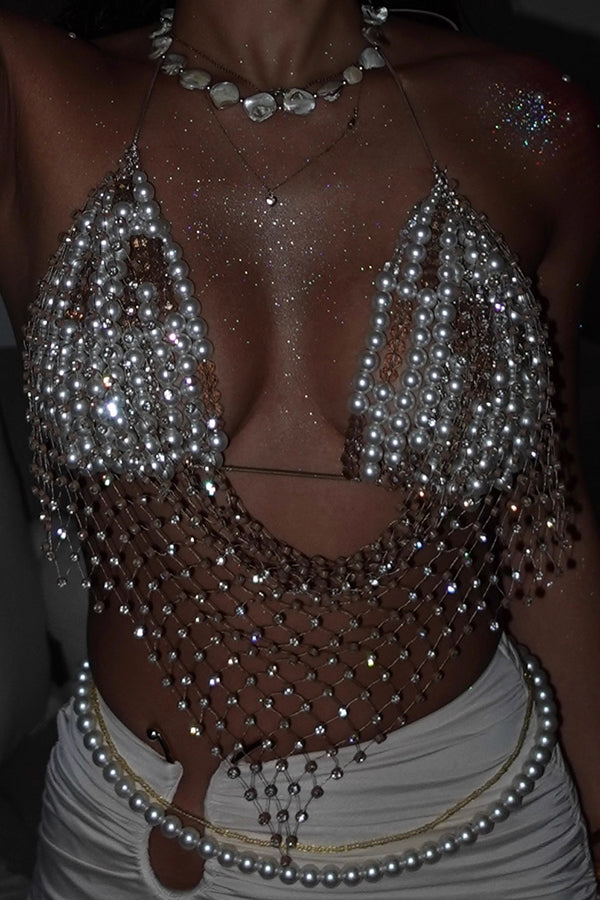 Fashionable Holiday Beach Multi-Layer Pearl Body Chain-consonak