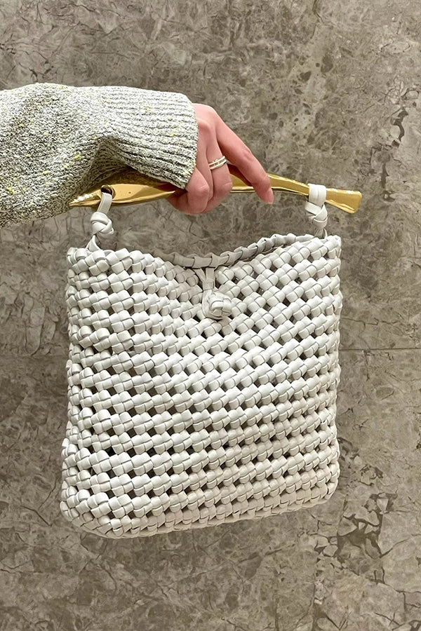 Fashionable and Versatile Woven Metal Handle Bag-consonak