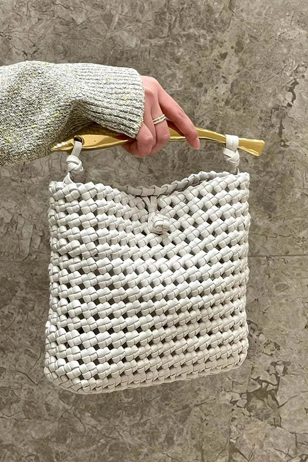 Fashionable and Versatile Woven Metal Handle Bag-consonak