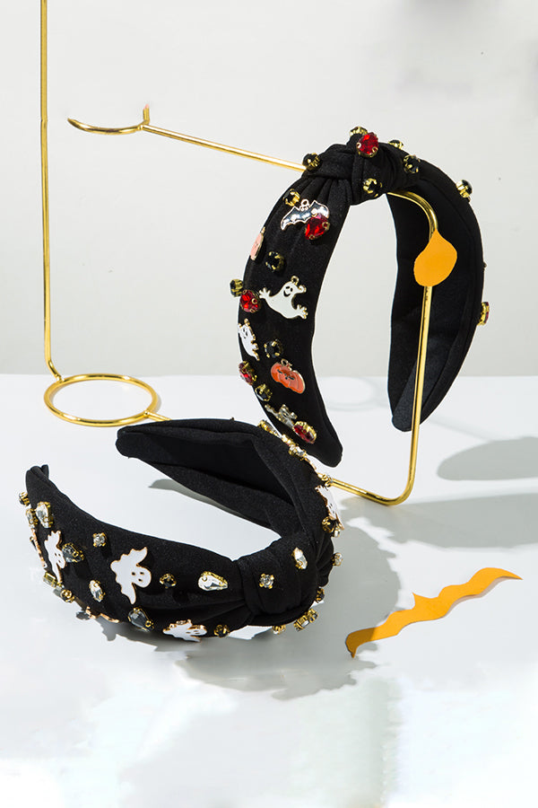 Halloween Spooky Pumpkin Skull Fabric Hair Accessory-consonak