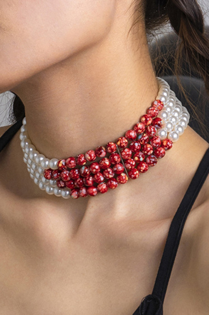 Gothic Blood Drop Tassel Halloween Personalized Necklace-consonak