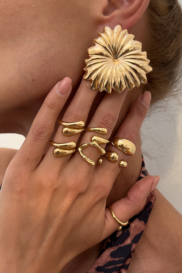 Geometric Cross Open Ring | Consonak