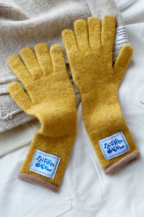 Solid Color Macaron Color Warm Knitted Touch Screen Gloves-consonak