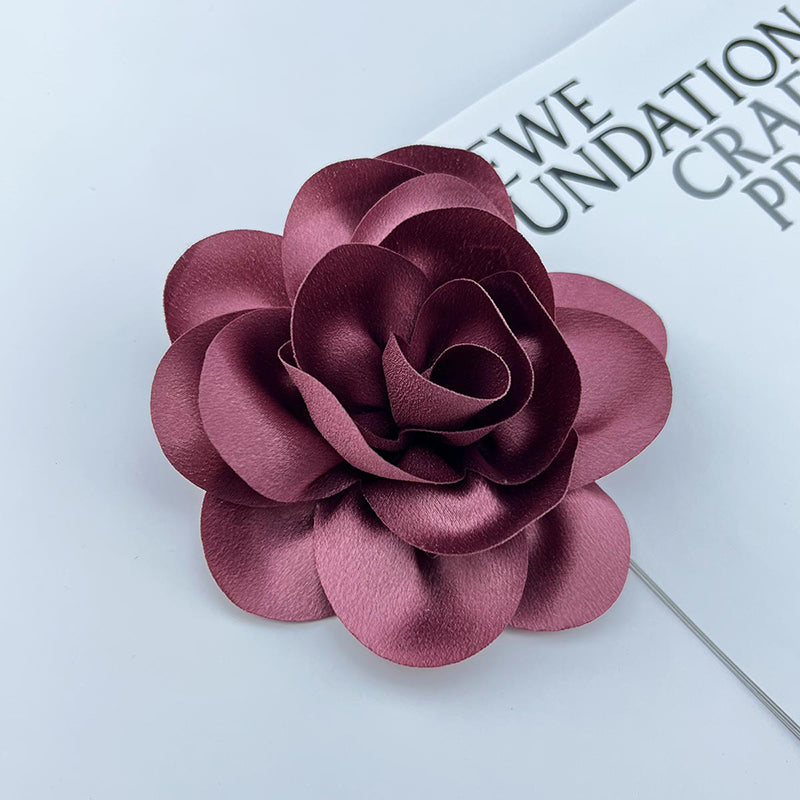 Satin Fabric Flower All-match Brooch-consonak