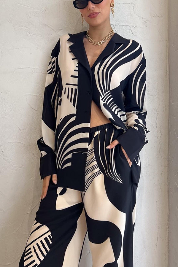 Weekend Escape Exclusive Print Contrast Trims Drape Blouse-consonak