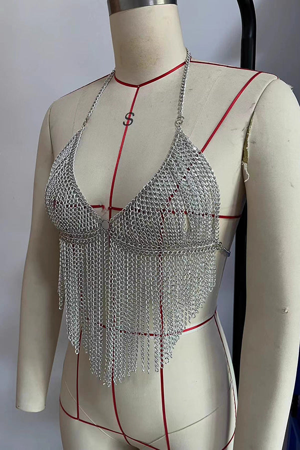 Tassel Vest Top Chain Bra Chest Chain-consonak