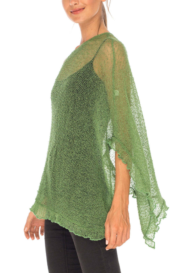 Solid Color Loose-fitting See-through Irregular Casual Cover-up-consonak