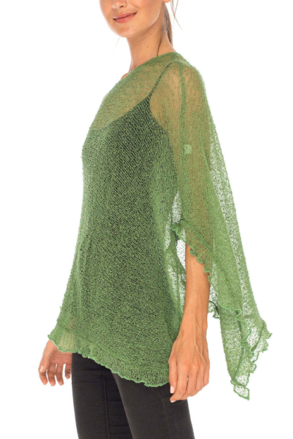 Solid Color Loose-fitting See-through Irregular Casual Cover-up-consonak