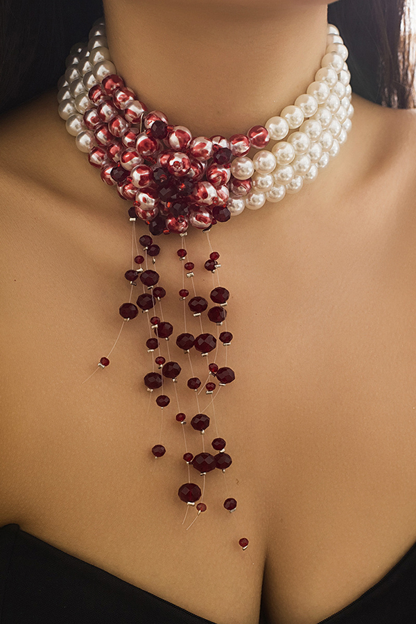 Gothic Blood Drop Tassel Halloween Personalized Necklace-consonak