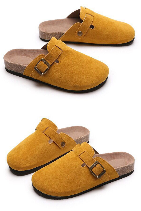 Flat Half Slippers Casual Outer Wear Round Toe Half Slippers-consonak