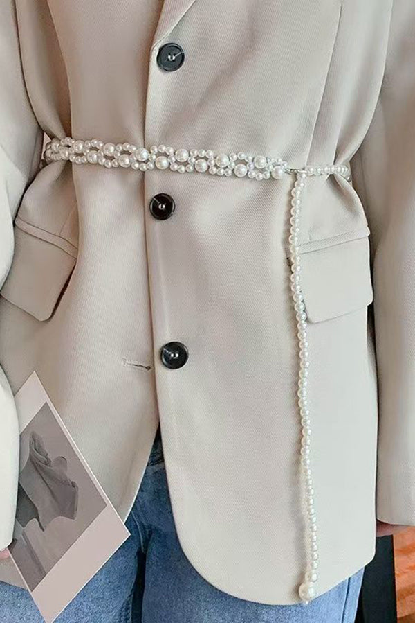 Exquisite Multi-layer Pearl Beaded Tassel Waist Necklace-consonak