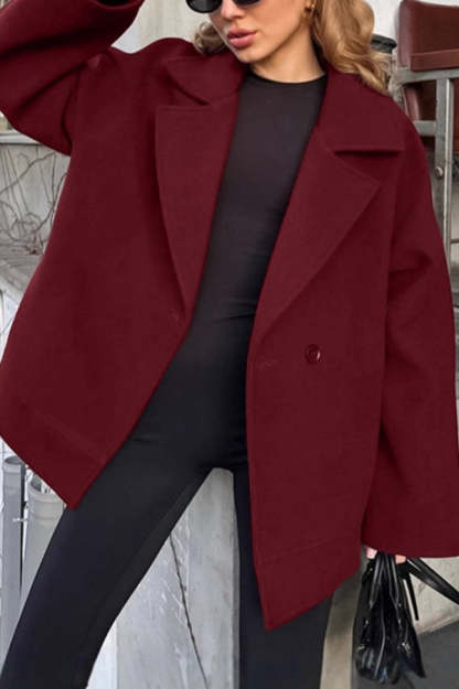 Retro-style Lapel Long-sleeved Belted Loose Coat-consonak