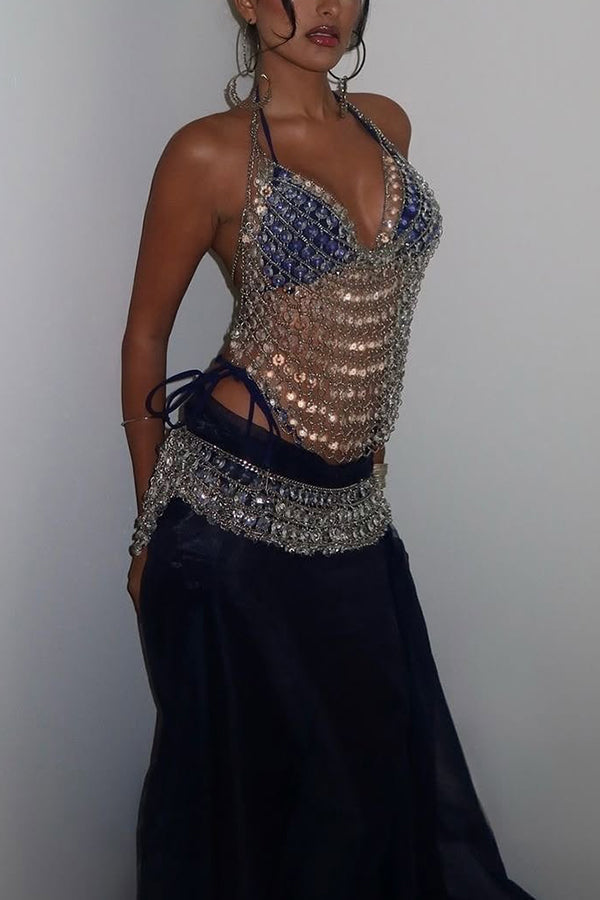 Sexy Water Drop Hollow Chain Splicing Body Chain-consonak