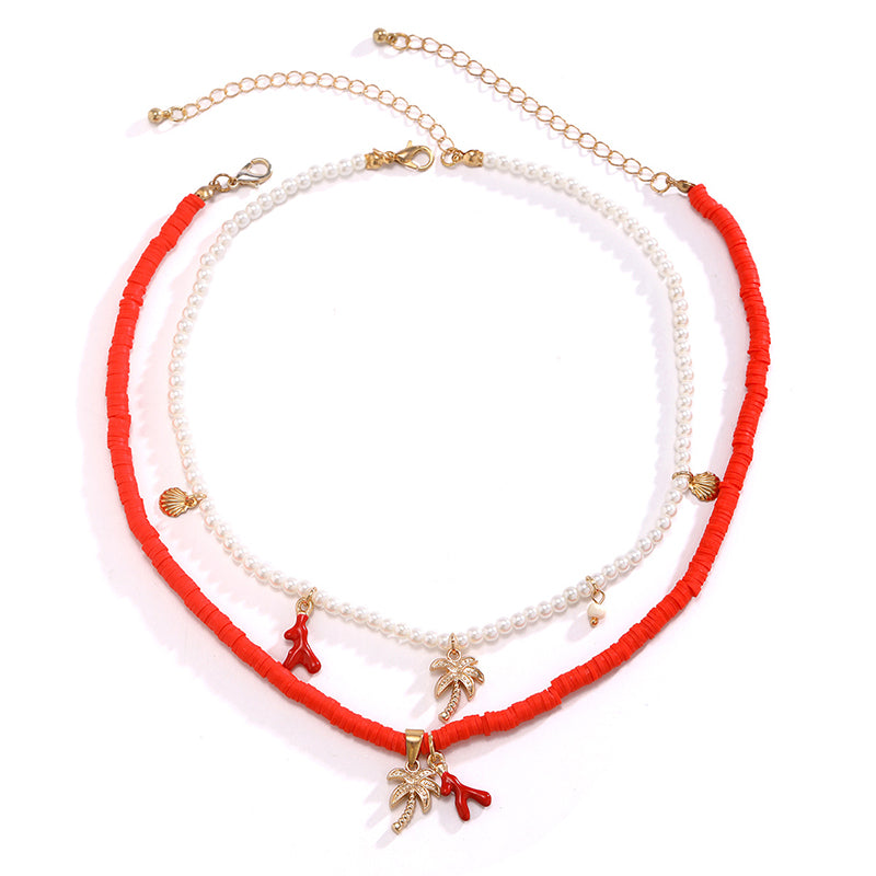 Bohemian Imitation Pearl Shell Multi-layered Necklace | Consonak