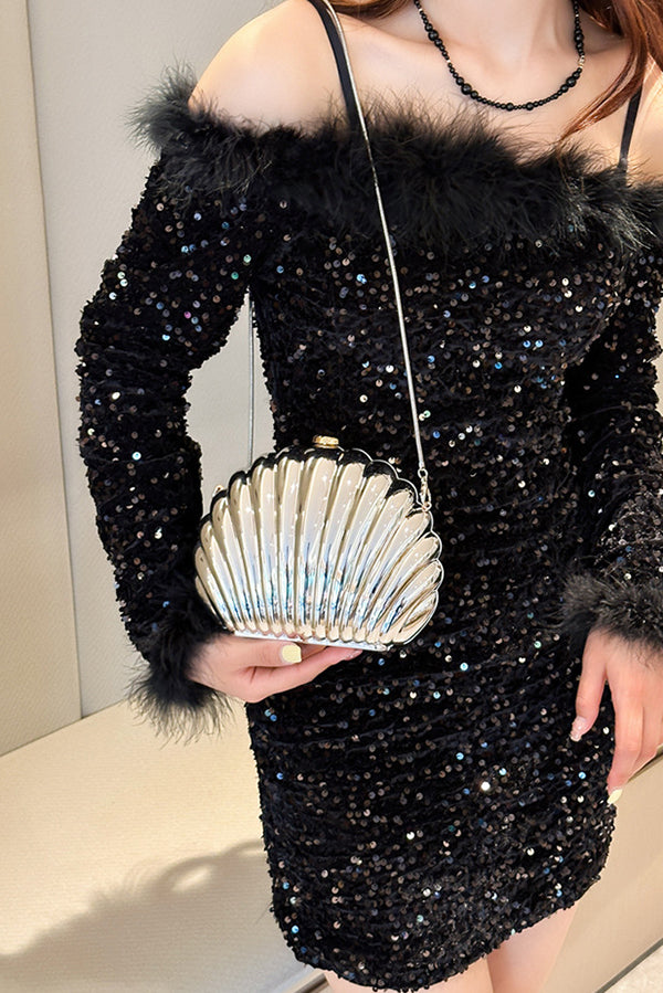 Fashionable and Elegant Chain Lock Shell Bag-consonak