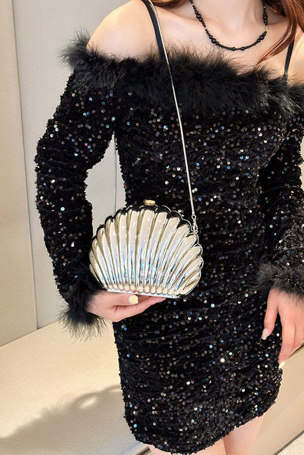 Fashionable and Elegant Chain Lock Shell Bag-consonak