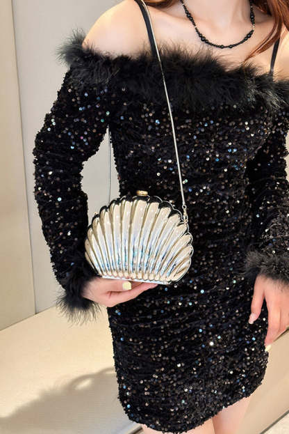 Fashionable and Elegant Chain Lock Shell Bag-consonak