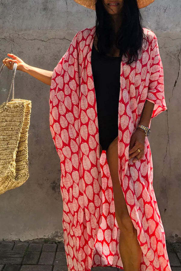 Hidden Island Boho Printed Kimono Beach Cover-up-consonak