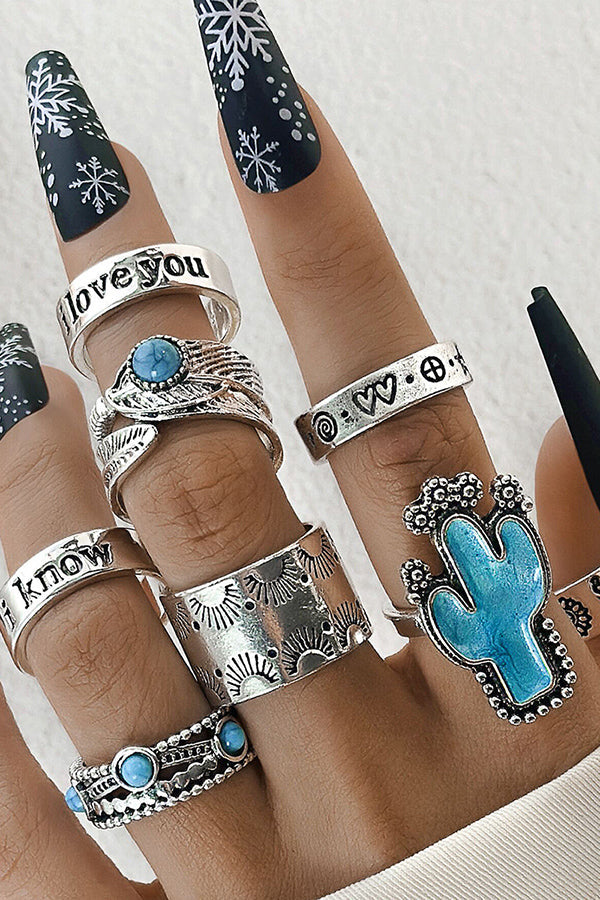 Bohemian Retro Turquoise Ring-consonak