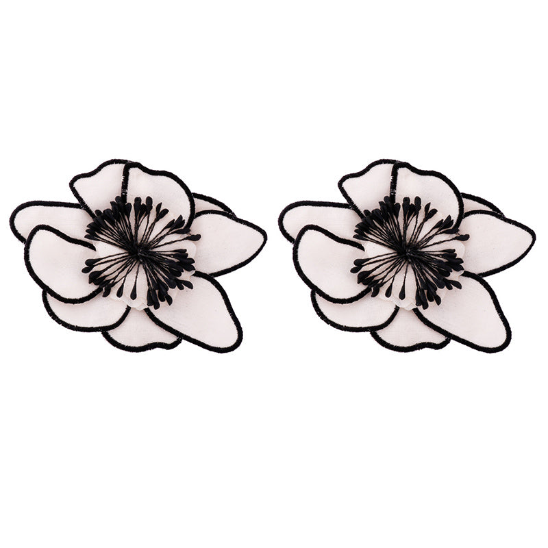 Fashionable Fabric Multi-layered Colorful Flower Earrings-consonak