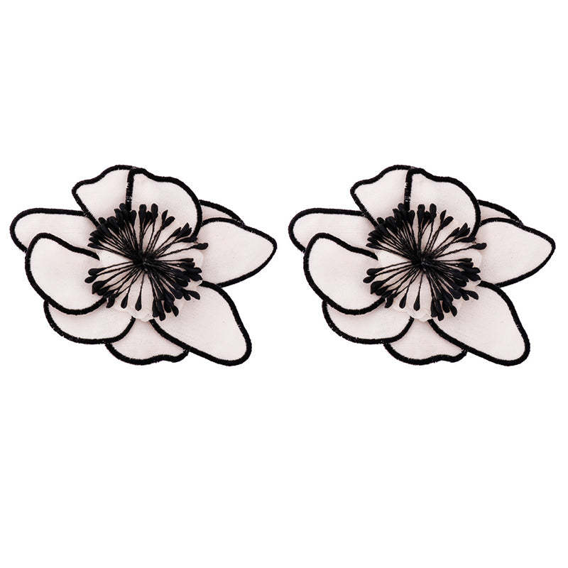 Fashionable Fabric Multi-layered Colorful Flower Earrings-consonak