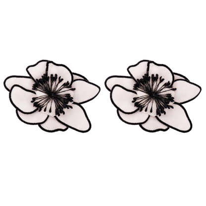 Fashionable Fabric Multi-layered Colorful Flower Earrings-consonak