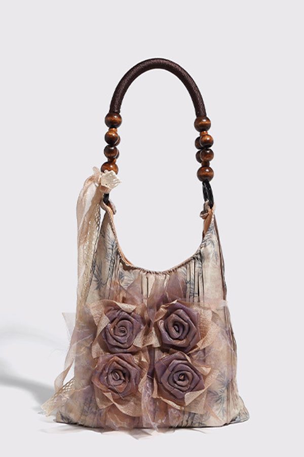 Fashion Tie-dye Rose Flower Shoulder Bag-consonak