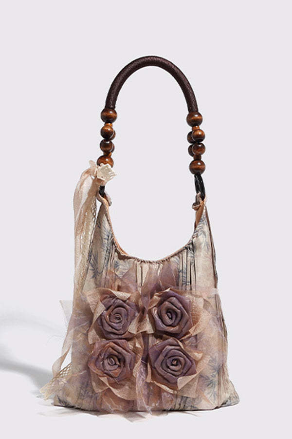 Fashion Tie-dye Rose Flower Shoulder Bag-consonak