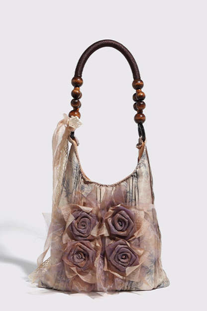 Fashion Tie-dye Rose Flower Shoulder Bag-consonak