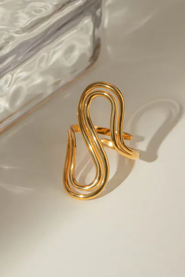 Stylish and Simple Linear Stainless Steel Ring-consonak