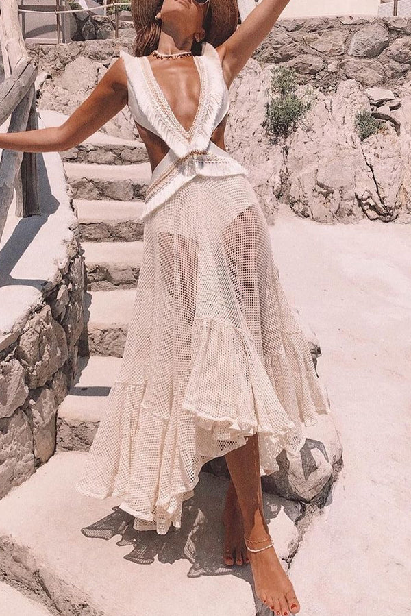 Sexy See-through Mesh Lace Resort Beach Skirt | Consonak